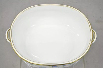 Antique English A.B. Daniell and Son Blue Flower  20" Porcelain Foot Bath Basin