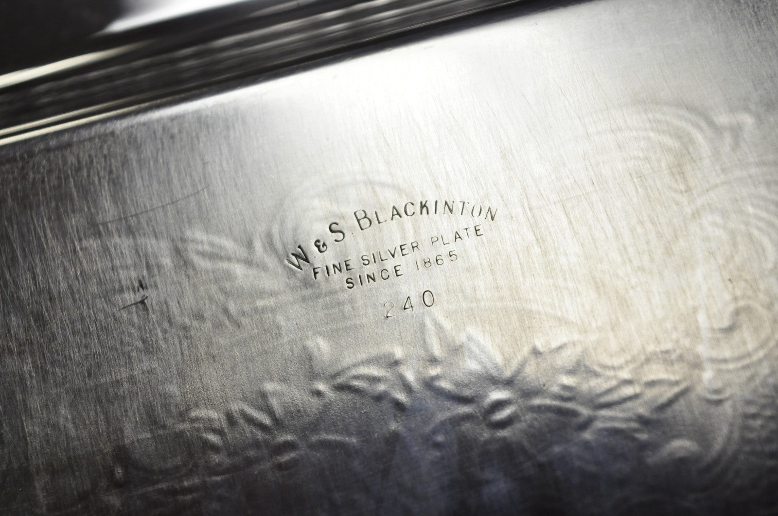 W&S Blackinton Victorian Silver Plated Narrow Serving Platter Dish Bar Tray