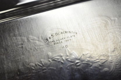 W&S Blackinton Victorian Silver Plated Narrow Serving Platter Dish Bar Tray