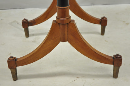 Vintage Weiman Heiroom French Empire Regency Style Black Leather Top Side Table