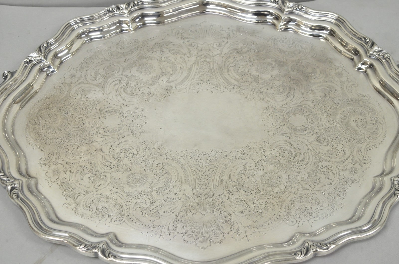 Antique Reed & Barton Winthrop Silver Plated Victorian Bar Serving Platter Tray