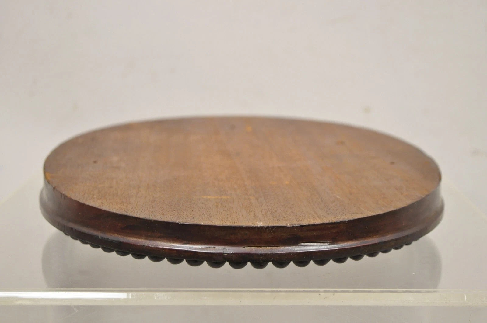 Antique Classical Oval Carved Mahogany Figural Goddess Wall Sculpture Plaque
