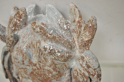 Antique French Neoclassical Small Lead Cherub Head Wall Fountain Garden Art