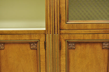 Henredon French Country Provincial Walnut Fruitwood 3 Pc Wall Unit Bookcase