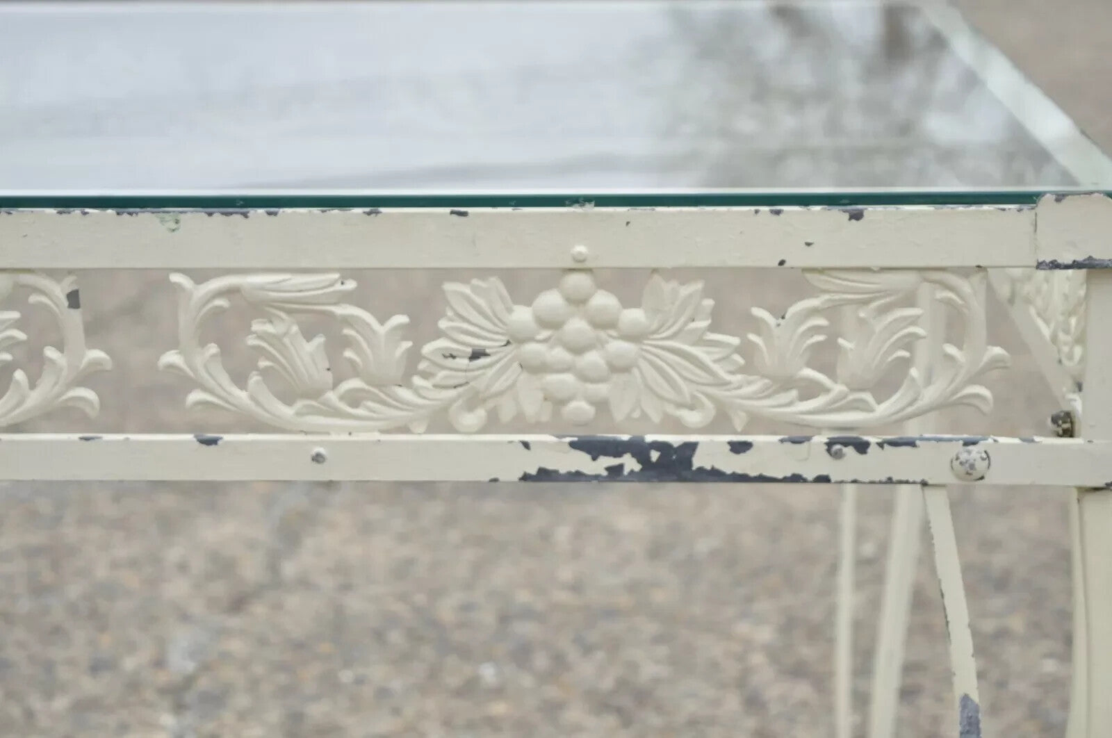 Vintage Victorian Grapevine Wrought Iron Garden Patio Dining Set - 7 Pc Set