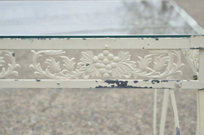 Vintage Victorian Grapevine Wrought Iron Garden Patio Dining Set - 7 Pc Set