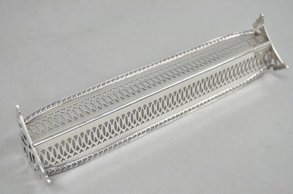 Vintage English Regency Silver Plated Reticulated Sugar Cube Cracker Caddy