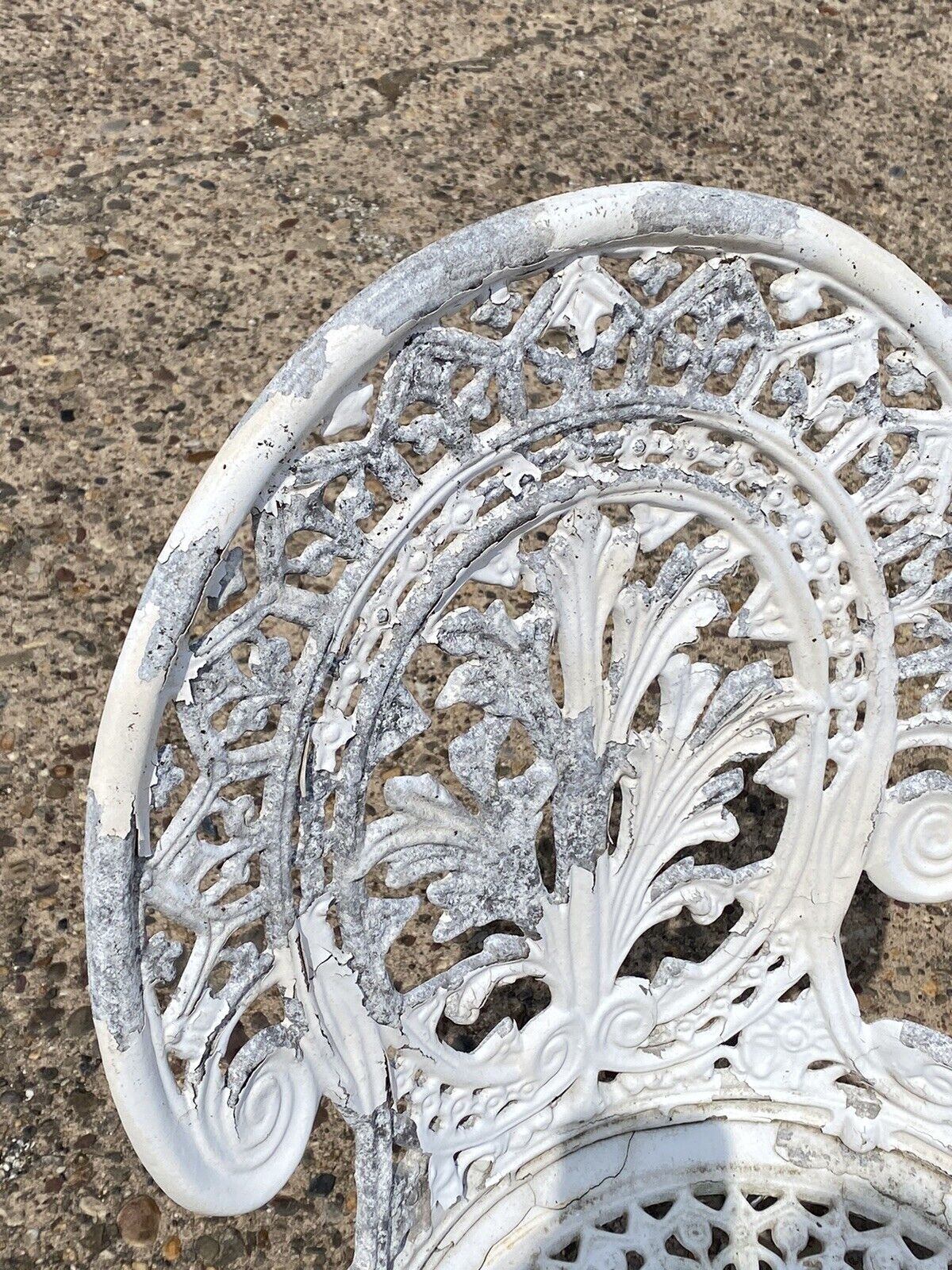 Cast Aluminum Antique Style Outdoor Garden Bistro Small Side Chairs - Pair