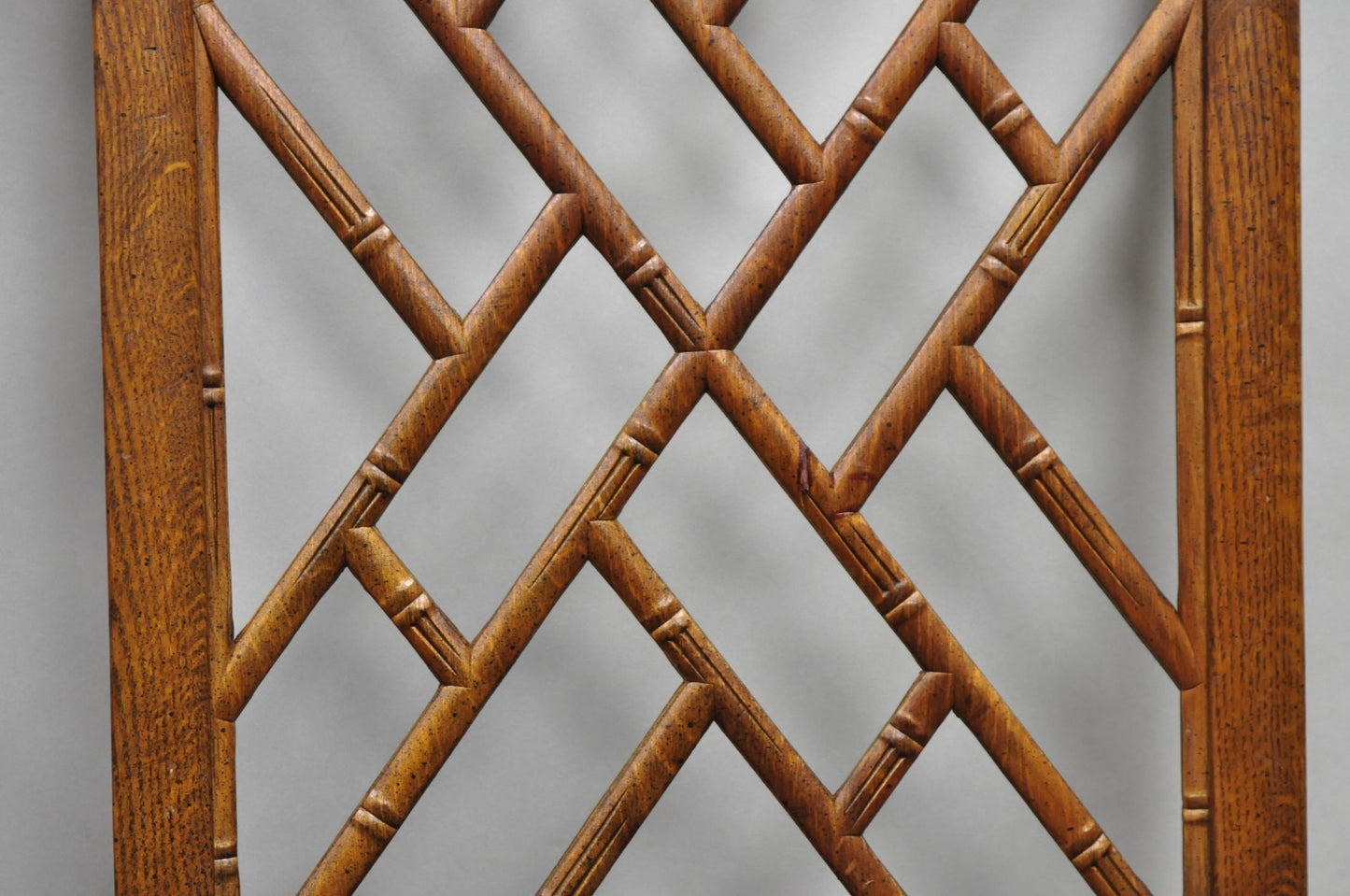 Vintage Hollywood Regency Faux Bamboo Lattice Dining Chair by Century - Set of 4