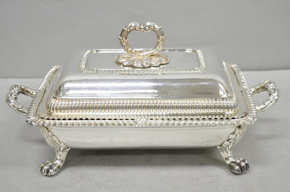 Antique English Regency Georgian Silver Plated Covered Chafing Serving Dish