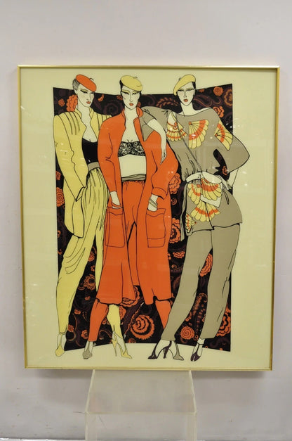 Vintage 1975 Polycast Acrylic Large Vogue Women's Fashion Retro Wall Art