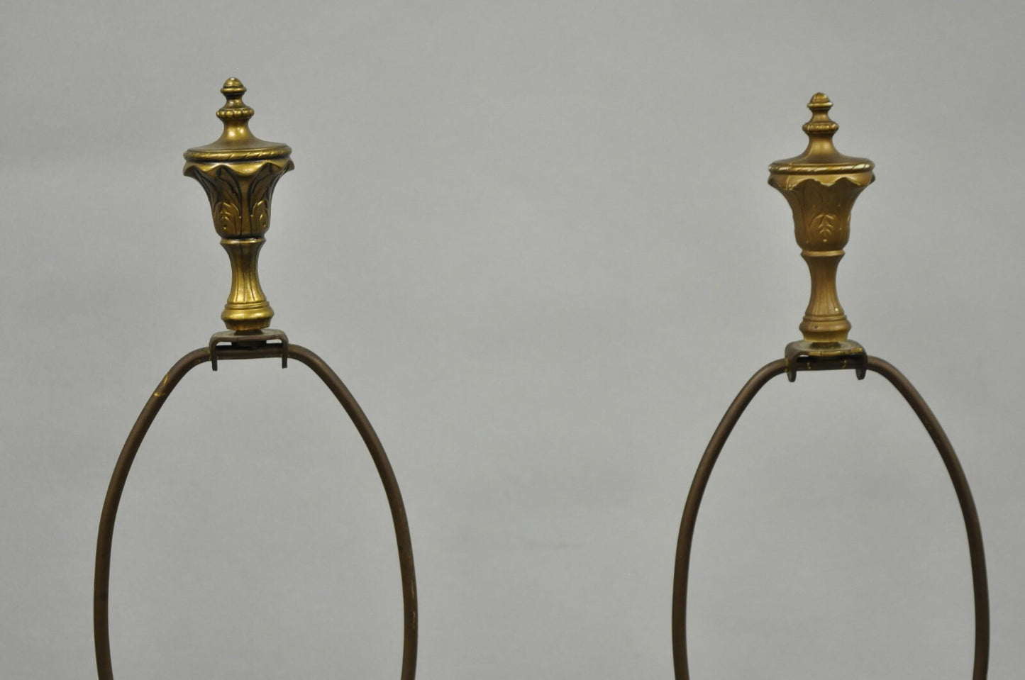 Antique French Victorian Moreau Figural Metal Boy and Girl Table Lamps - a Pair