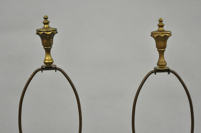 Antique French Victorian Moreau Figural Metal Boy and Girl Table Lamps - a Pair