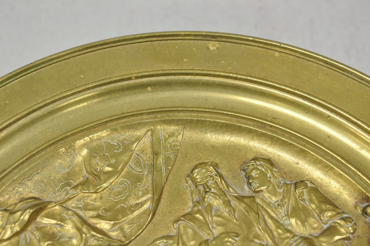 19th C. Emile Louis Picault Macbeth Bronze Relief Pedestal Compote Tazza Dish