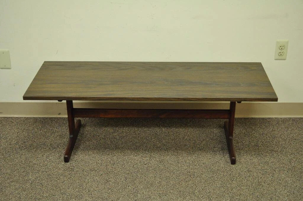 Vintage Mid Century Danish Modern Teak and Laminate Rectangular Coffee Table