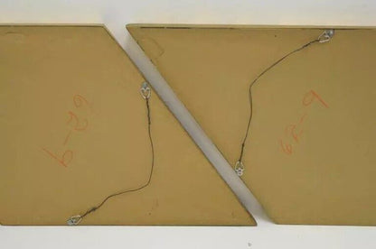 Hollywood Regency Diamond Shaped Deep Wood Frame Gold Leaf Wall Mirrors - Pair