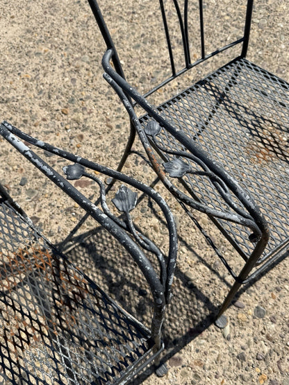 Salterini Style Wrought Iron Garden Patio Dining Set by Florentine Craft Studio