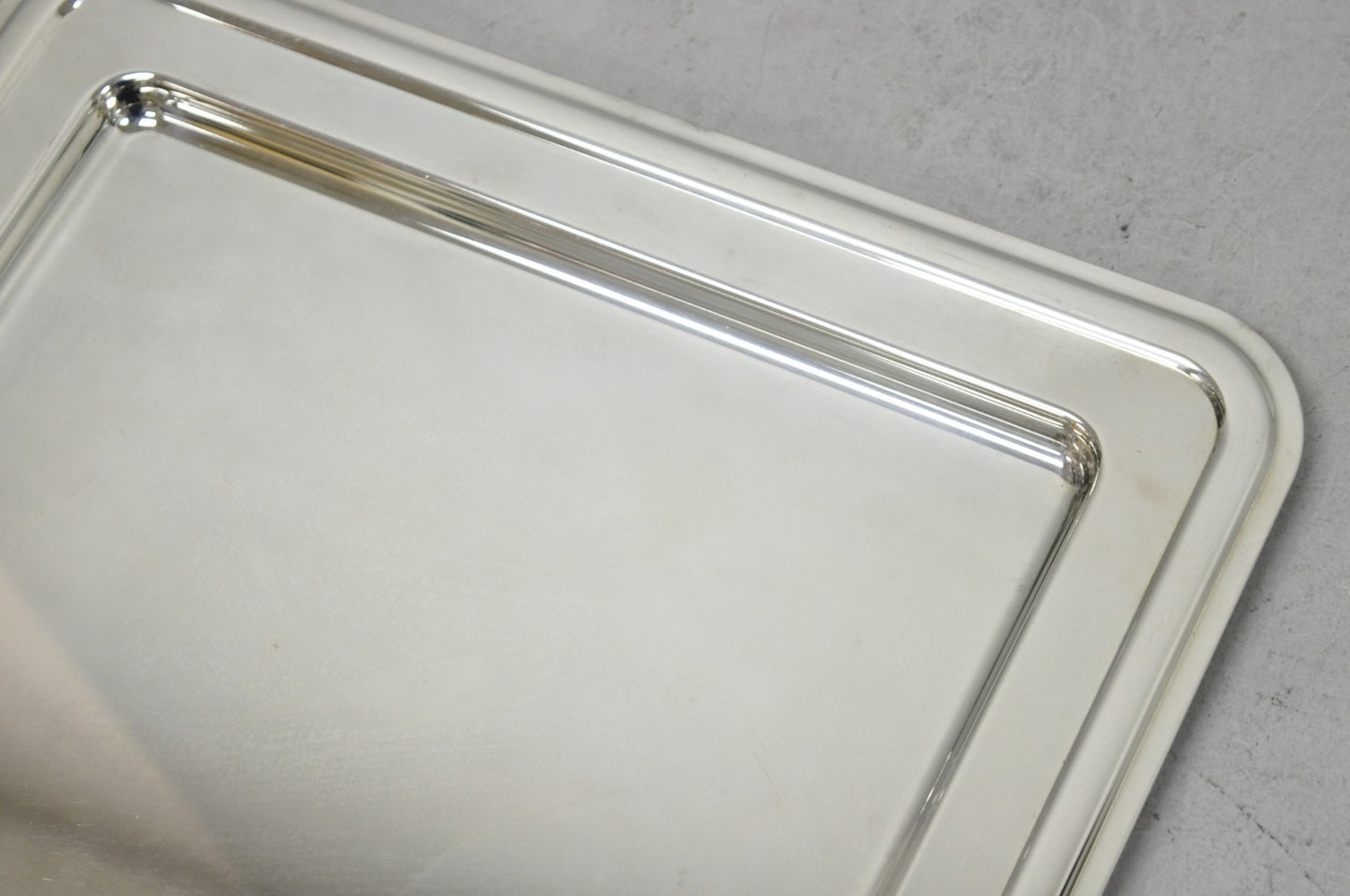 Contemporary Modern Landes Silver Plated 13.5" Square Bar Serving Platter Tray