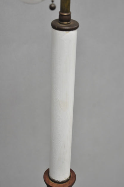 Vintage Frances Elkins Style Colonial Mahogany Ratchet Candlestick Floor Lamp