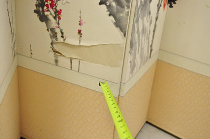 Chinoiserie Japanese Cherry Blossom Byobu 8 Panel Folding Screen Room Divider
