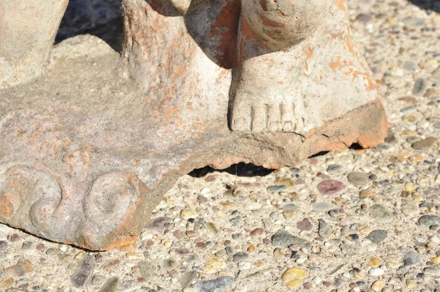 Vintage Cast Terracotta Figural 28" Cherub Putti Garden Planter Pots - a Pair