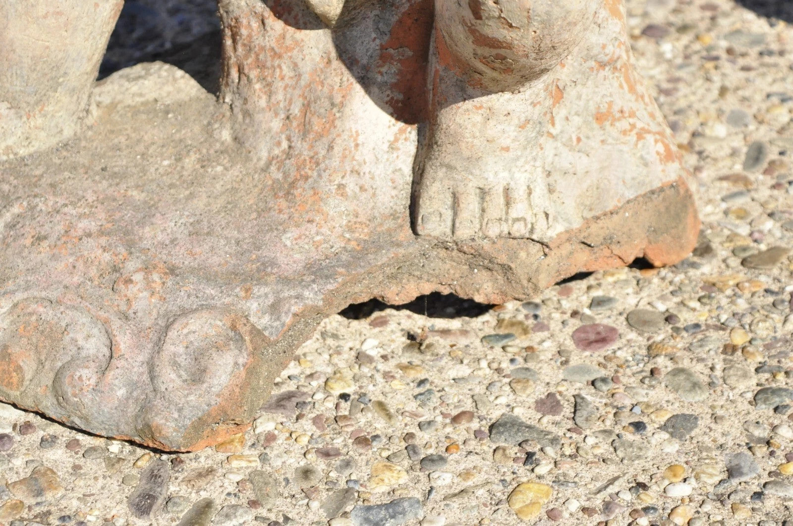 Vintage Cast Terracotta Figural 28" Cherub Putti Garden Planter Pots - a Pair