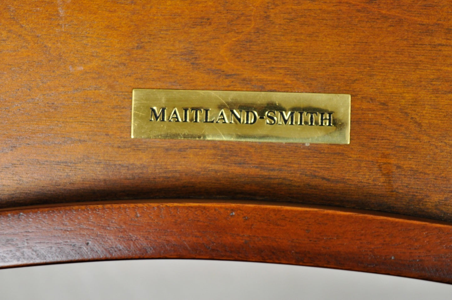 Maitland Smith Mahogany Regency Style 3 Drawer Writing Desk w/ Brass Gallery