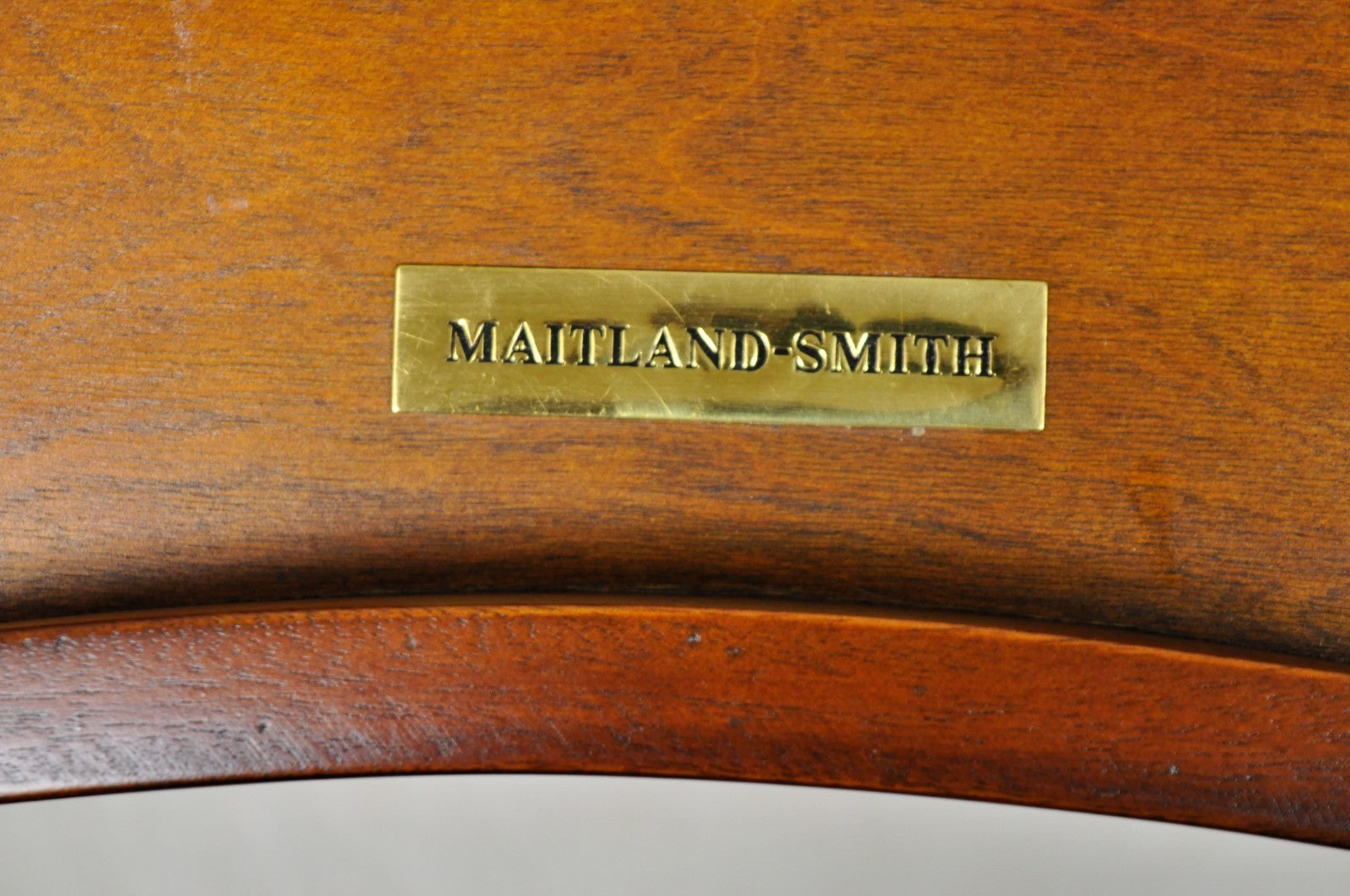 Maitland Smith Mahogany Regency Style 3 Drawer Writing Desk w/ Brass Gallery