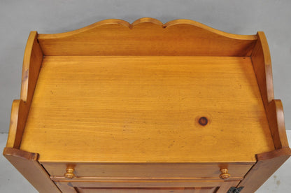 Vintage Broyhill USA Colonial Style Pine Wood Washstand Side Table Cabinet