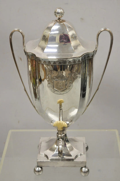 Antique English Regency Silver Plated Trophy Cup Urn Coffee Beverage Samovar