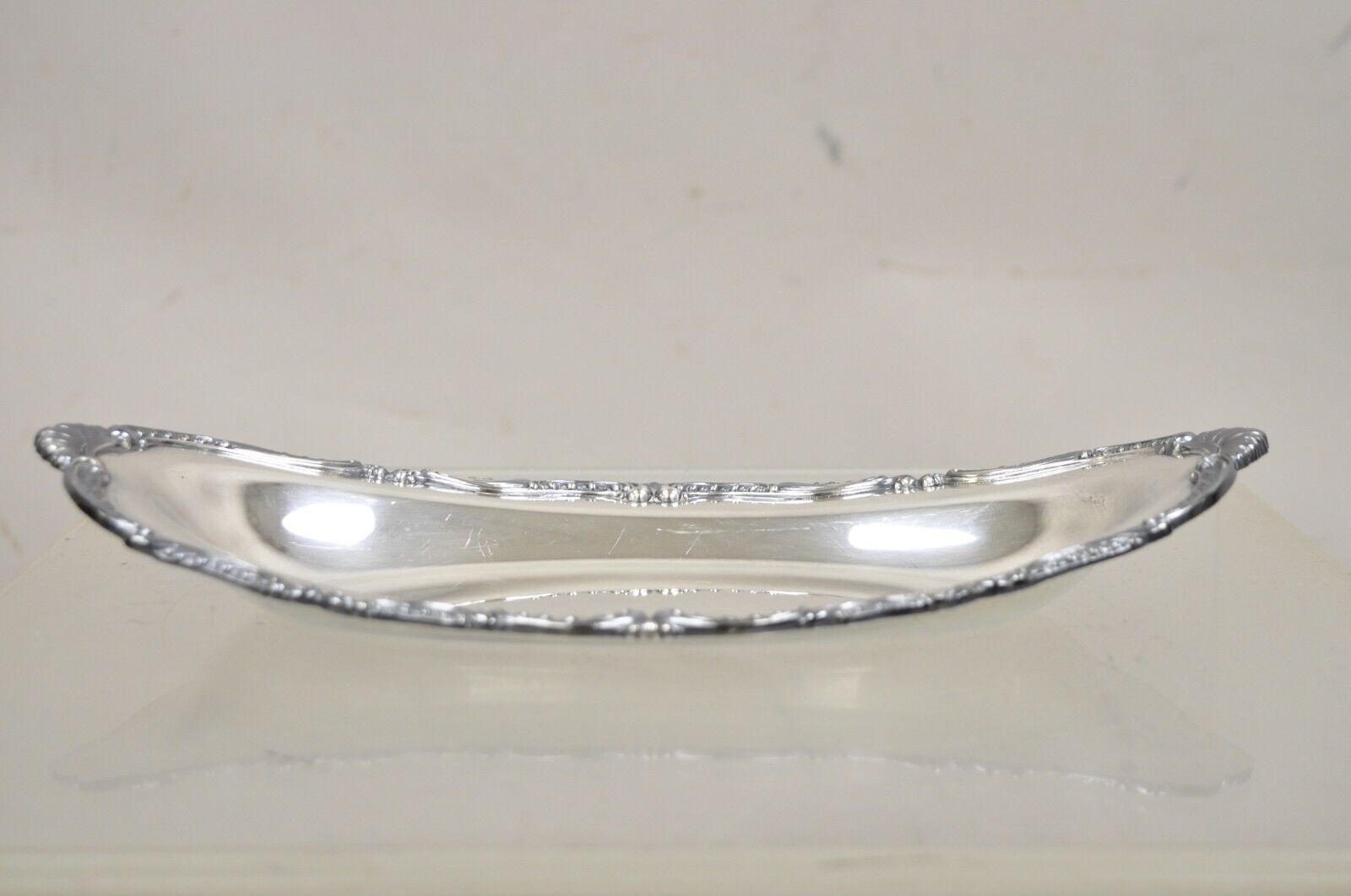 Vintage Fine Arts Silver Plate "Southern Colonial" Oval Trinket Dish Platter