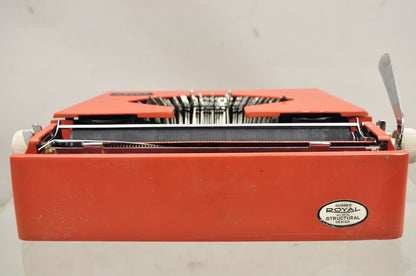 Vintage Royal Holland Parade Coral Red Mid Century Modern Typewriter in Case