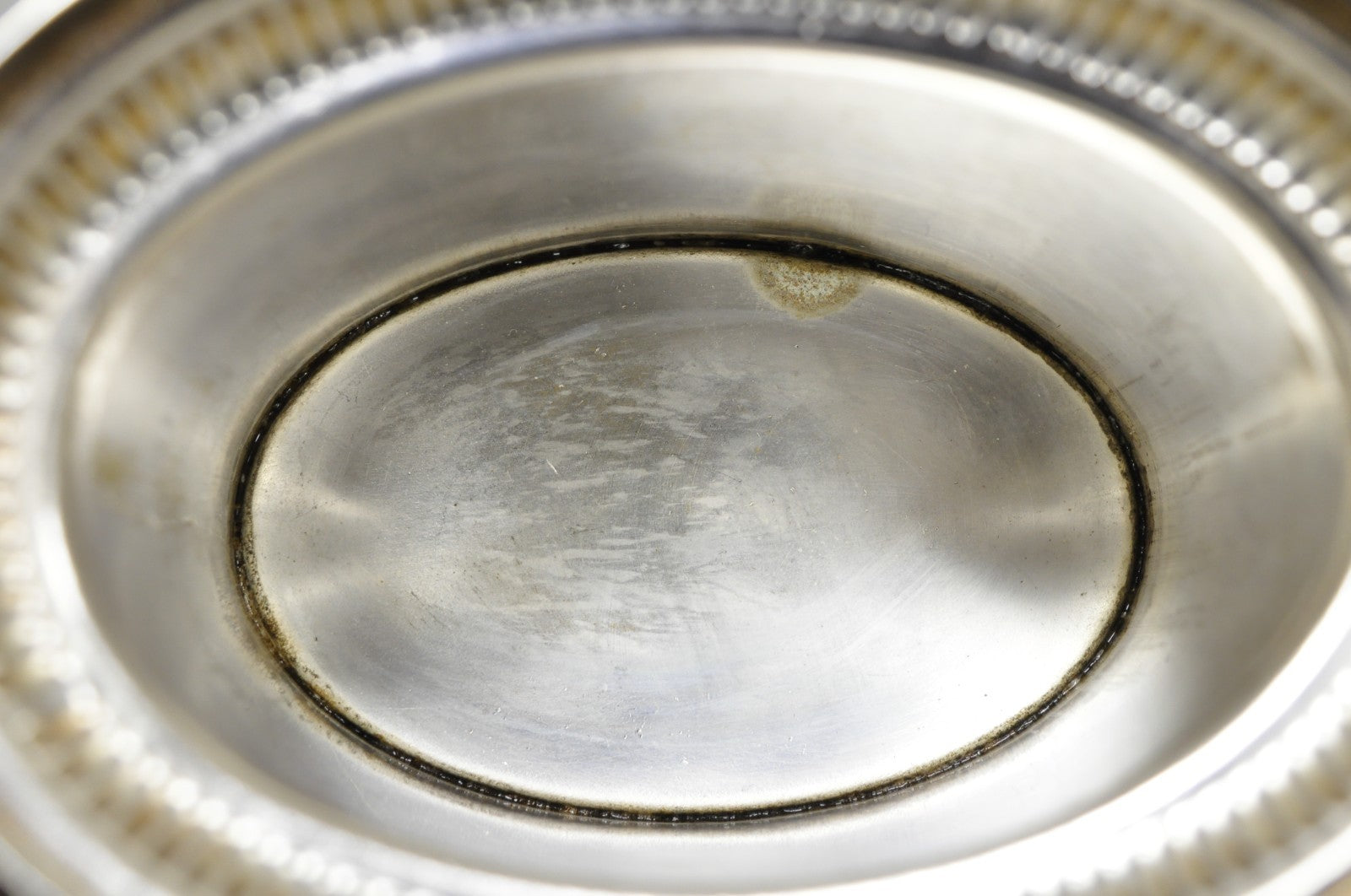 Vintage English Regency Silver Plated Small Lion Head Oval Desk Biscuit Barrel