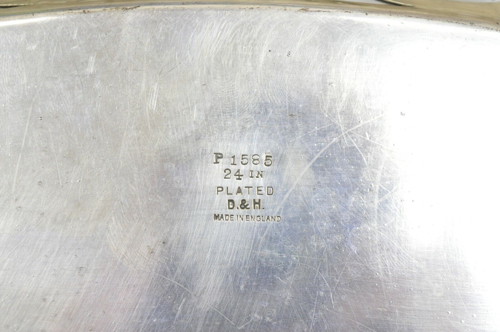 Antique D & H England 24" Silver Silver Plated Pierced Scalloped Platter Tray