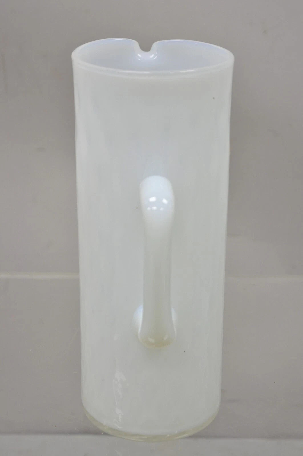 Vintage Murano White Italian Venetian Mid Century Modern Glass Water Pitcher