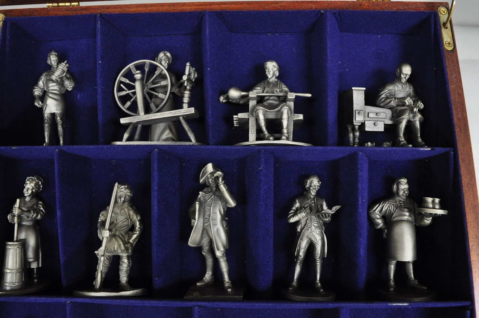 Vintage Franklin Mint 1974 Pewter People of Colonial America Full Figurine Set