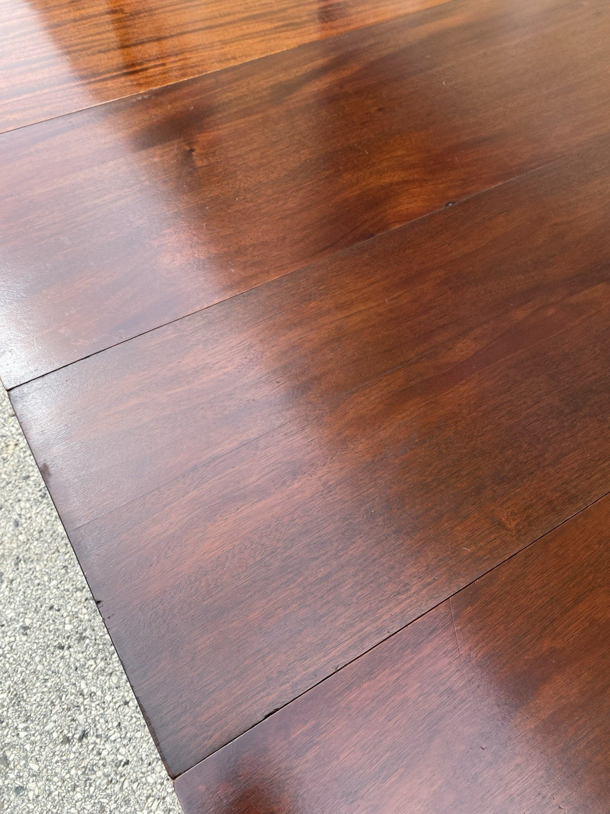 Antique English Regency Round Mahogany Extension Dining Banquet Table w 6 Leaves