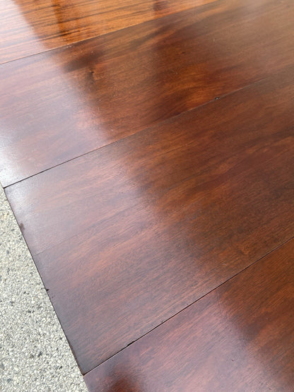 Antique English Regency Round Mahogany Extension Dining Banquet Table w 6 Leaves