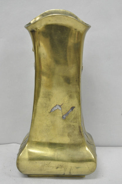 Antique Art Nouveau Chinese Gilt Bronze Nude Female Sculpture Statue 16" Vase