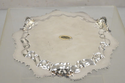 Vintage "Silver by Sacks" Victorian Style Silver Plated Scalloped Round Tray