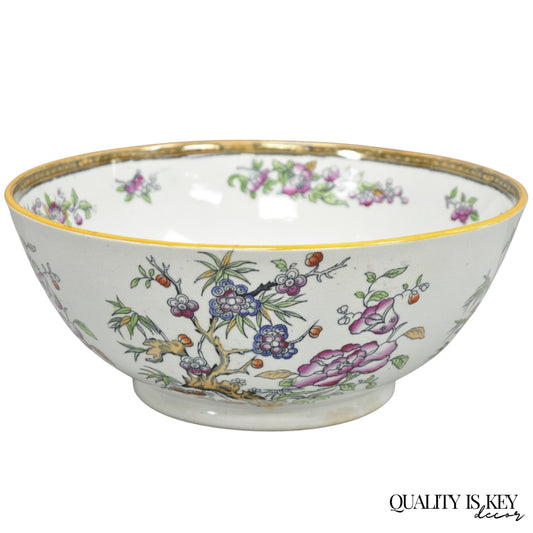 Antique Edge Malkin & Co Indian Tree English Transferware Porcelain Serving Bowl