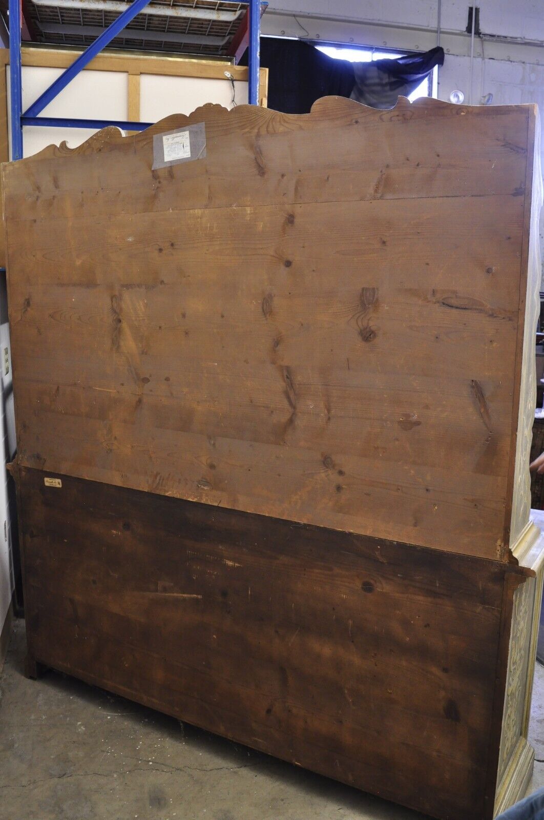 Trouvailles Italian Provincial Country Painted Large Cupboard Cabinet Hutch