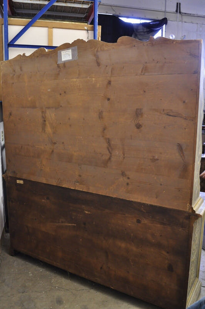 Trouvailles Italian Provincial Country Painted Large Cupboard Cabinet Hutch