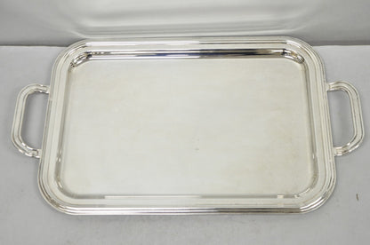 Contemporary Modern Landes Silver Plated Rectangular Bar Serving Platter Tray