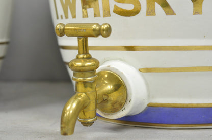 Antique Loftus London English Victorian Porcelain Spirits Whisky Barrels - Pair