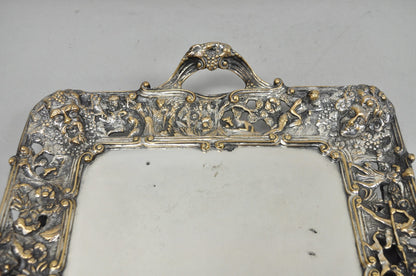 French Renaissance Bacchanal Scene Silver Plated Bacchus Figural Platter Tray