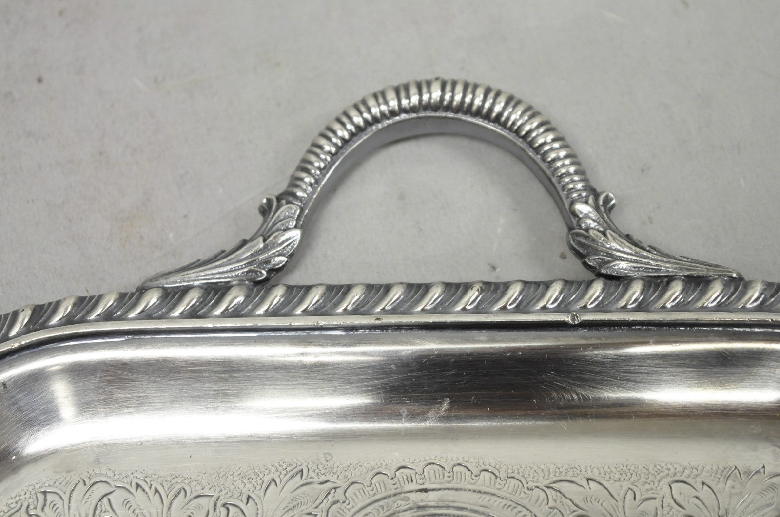 Vintage Black Starr & Gorham Silver Plated Narrow Serving Platter Bar Tray
