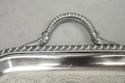 Vintage Black Starr & Gorham Silver Plated Narrow Serving Platter Bar Tray