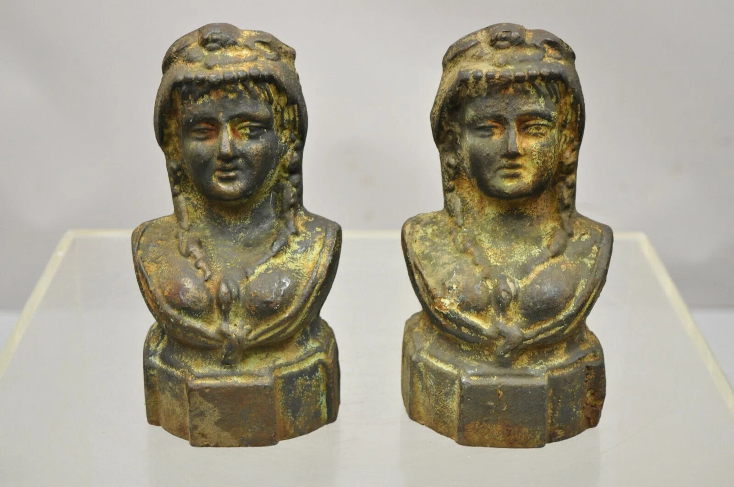 French Victorian Style Cast Iron Figural Women Bust Maiden Form Boot Scraper