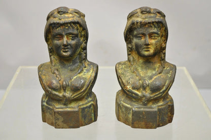 French Victorian Style Cast Iron Figural Women Bust Maiden Form Boot Scraper